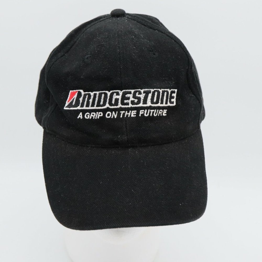Bridgestone adjustable Black Embroidered Cap Hat "A Grip on the Future" B7